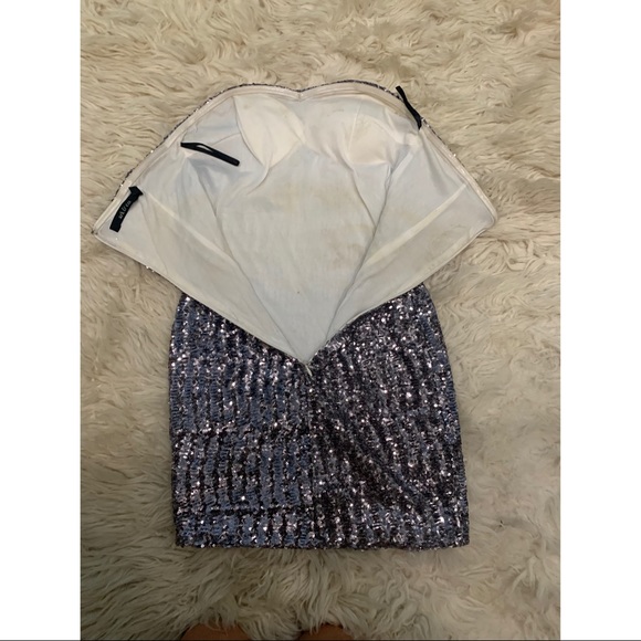 Ark & Co Silver Sequined Mini Dress - Picture 5 of 11